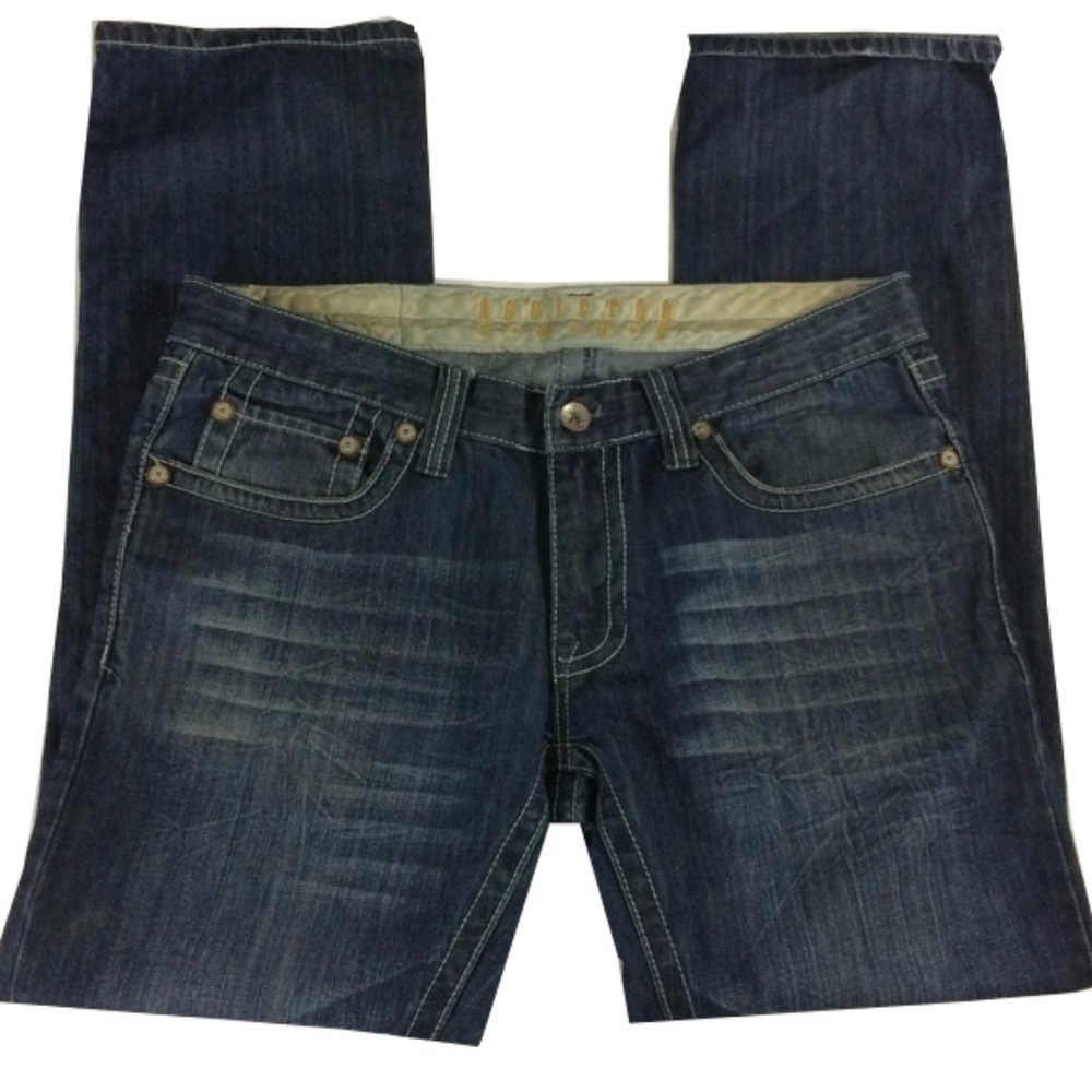 Addicted Soul Motors Dark Wash Distressed Jeans